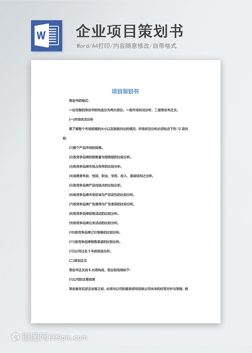 企业项目策划书与创业计划书 核心模板与高效撰写指南